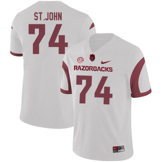 Men GameDay Jalen St.John #74 Arkansas Stitched College Football Jersey