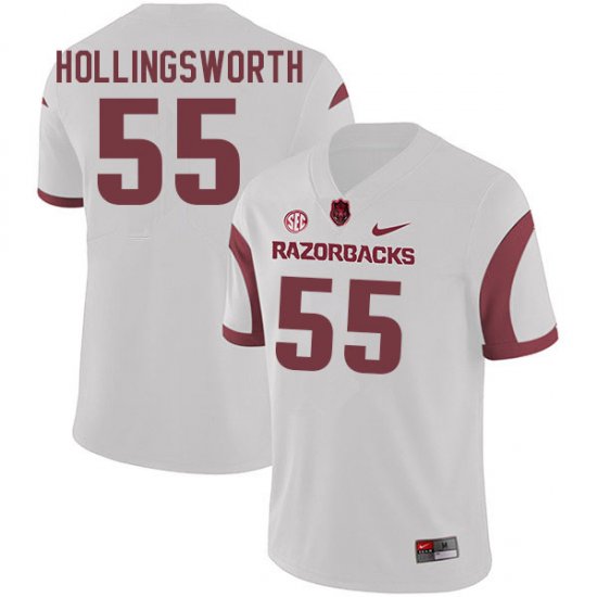 Men GameDay JJ Hollingsworth #55 Arkansas Stitched College Football Jersey