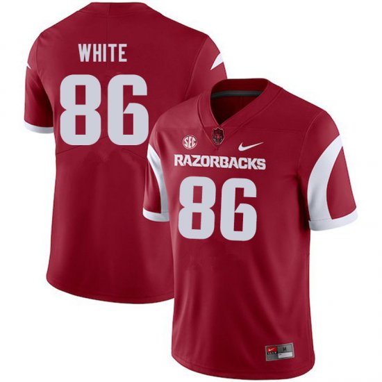 Men GameDay John David White #86 Arkansas Stitched College Football Jersey