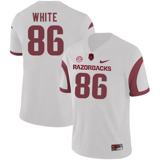 Men GameDay John David White #86 Arkansas Stitched College Football Jersey