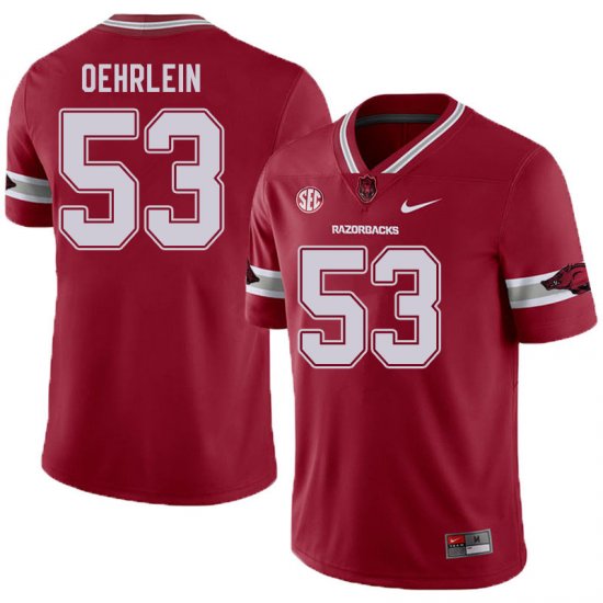 Men GameDay John Oehrlein #53 Arkansas Stitched College Football Jersey