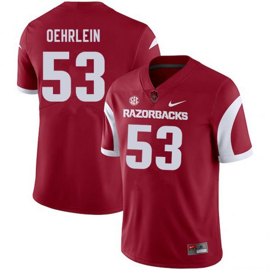 Men GameDay John Oehrlein #53 Arkansas Stitched College Football Jersey