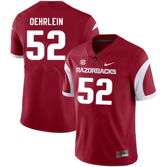 Men GameDay John Oehrlein #52 Arkansas Stitched College Football Jersey