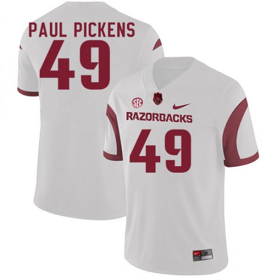 Men GameDay John Paul Pickens #49 Arkansas Stitched College Football Jersey