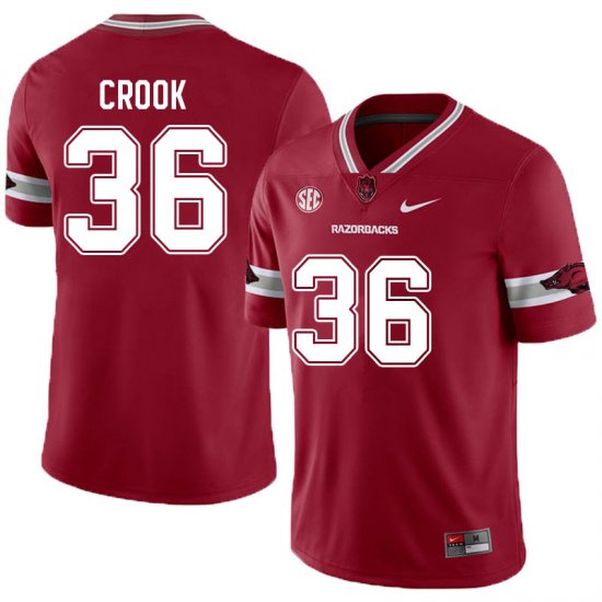 Men GameDay Jordan Crook #36 Arkansas Stitched College Football Jersey