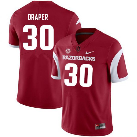 Men GameDay Levi Draper #30 Arkansas Stitched College Football Jersey