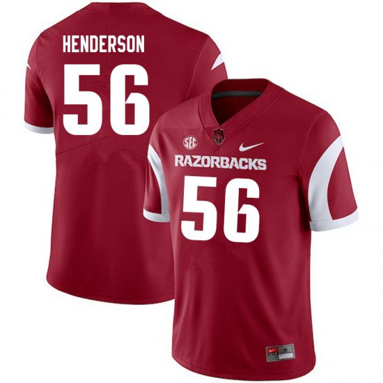 Men GameDay Marcus Henderson #56 Arkansas Stitched College Football Jersey