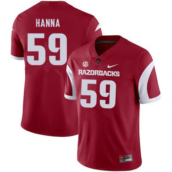 Men GameDay Morgan Hanna #59 Arkansas Stitched College Football Jersey