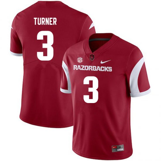 Men GameDay Nick Turner #3 Arkansas Stitched College Football Jersey