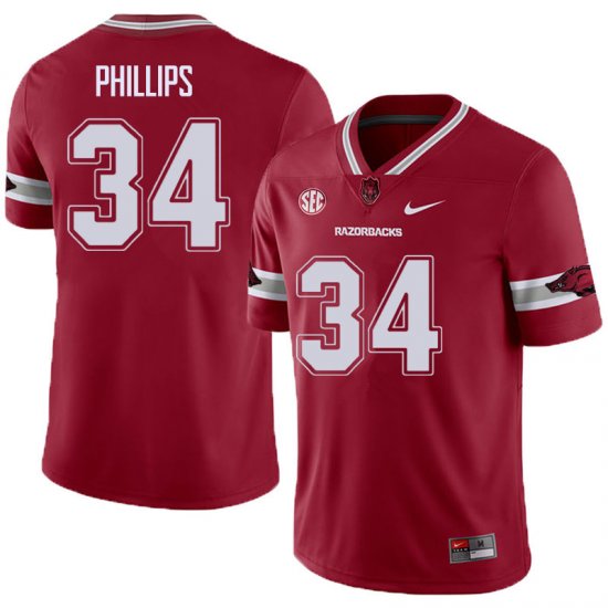 Men GameDay Tyler Phillips #34 Arkansas Stitched College Football Jersey