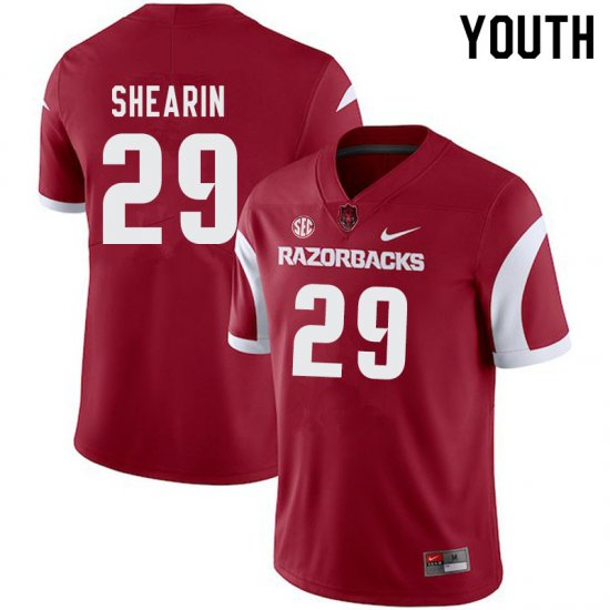 Youth GameDay Asa Shearin #29 Arkansas Stitched College Football Jersey