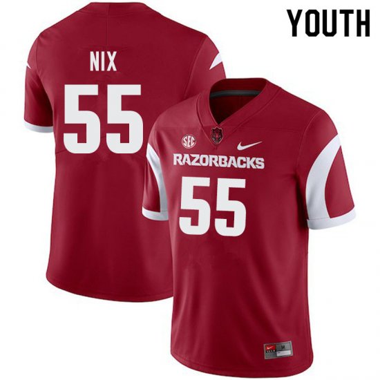 Youth GameDay Austin Nix #55 Arkansas Stitched College Football Jersey