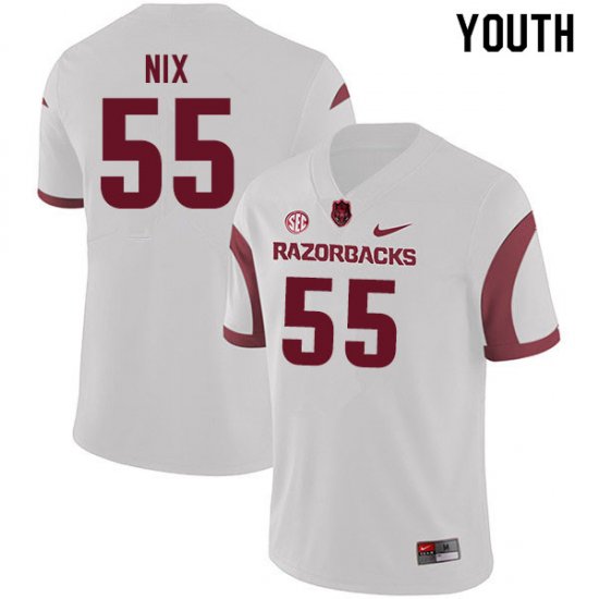 Youth GameDay Austin Nix #55 Arkansas Stitched College Football Jersey