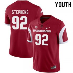 Youth GameDay Chad Stephens #92 Arkansas Stitched College Football Jersey