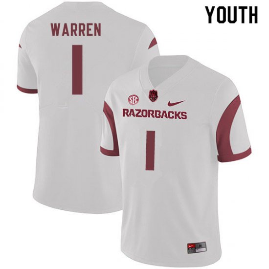 Youth GameDay De\'Vion Warren #1 Arkansas Stitched College Football Jersey