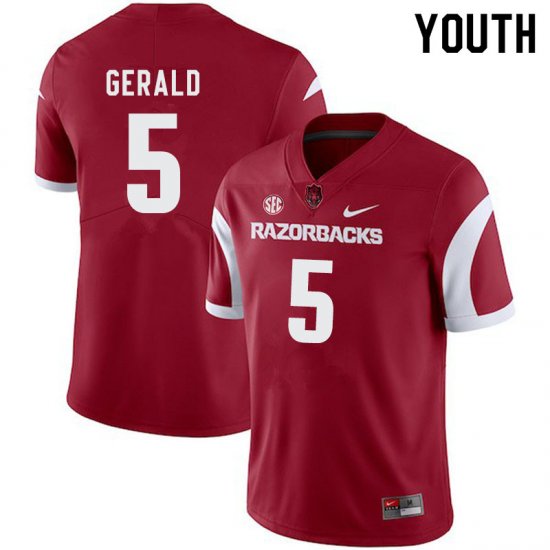 Youth GameDay Dorian Gerald #5 Arkansas Stitched College Football Jersey