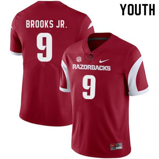 Youth GameDay Greg Brooks Jr. #9 Arkansas Stitched College Football Jersey