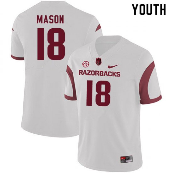 Youth GameDay Myles Mason #18 Arkansas Stitched College Football Jersey