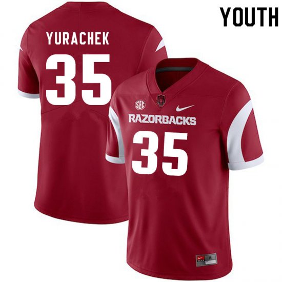 Youth GameDay Jake Yurachek #35 Arkansas Stitched College Football Jersey