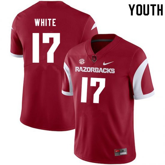 Youth GameDay John David White #17 Arkansas Stitched College Football Jersey