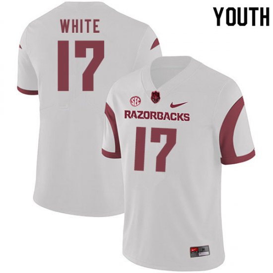 Youth GameDay John David White #17 Arkansas Stitched College Football Jersey