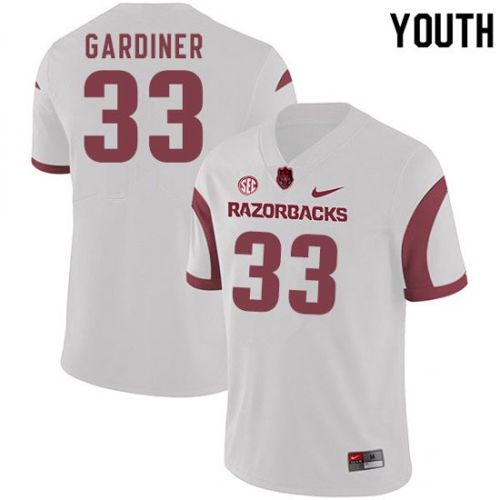 Youth GameDay Karch Gardiner #33 Arkansas Stitched College Football Jersey