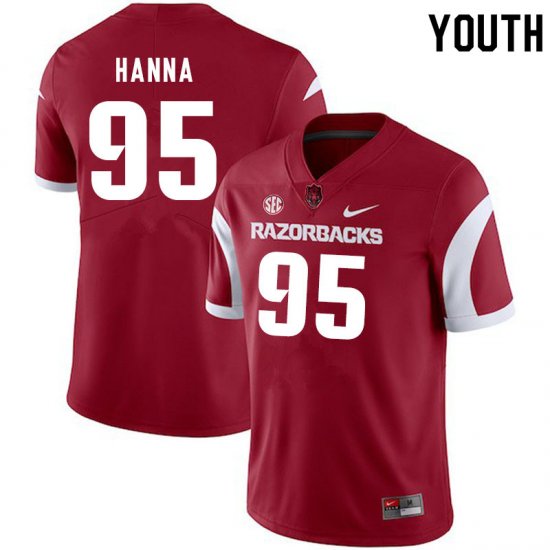 Youth GameDay Morgan Hanna #95 Arkansas Stitched College Football Jersey