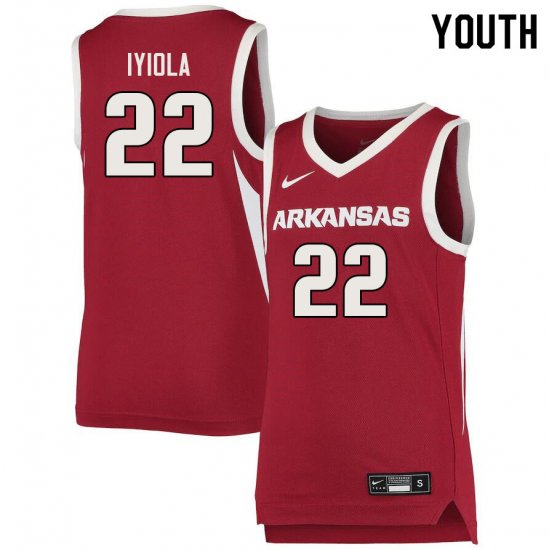 Youth GameDay Abayomi Iyiola #22 Arkansas Stitched College Basketball Jersey