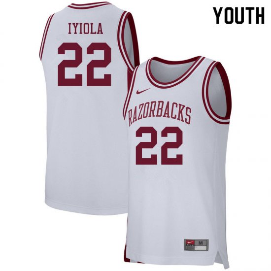 Youth GameDay Abayomi Iyiola #22 Arkansas Stitched College Basketball Jersey