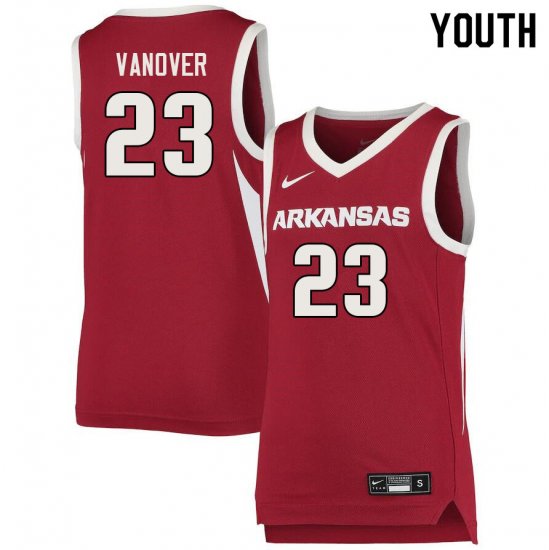 Youth GameDay Connor Vanover #23 Arkansas Stitched College Basketball Jersey