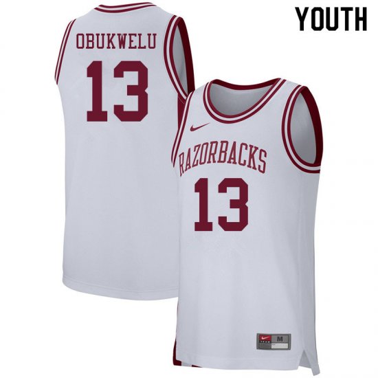 Youth GameDay Emeka Obukwelu #13 Arkansas Stitched College Basketball Jersey