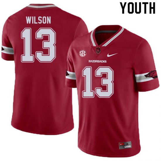 Youth GameDay Jaedon Wilson #13 Arkansas Stitched College Football Jersey