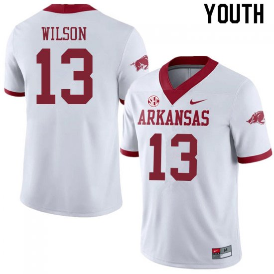 Youth GameDay Jaedon Wilson #13 Arkansas Stitched College Football Jersey