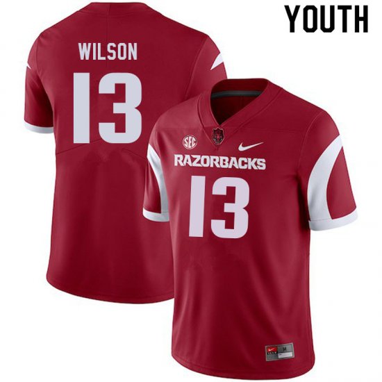 Youth GameDay Jaedon Wilson #13 Arkansas Stitched College Football Jersey