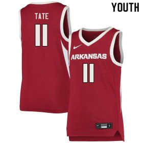 Youth GameDay Jalen Tate #11 Arkansas Stitched College Basketball Jersey