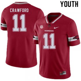 Youth GameDay Jaquayln Crawford #11 Arkansas Stitched College Football Jersey