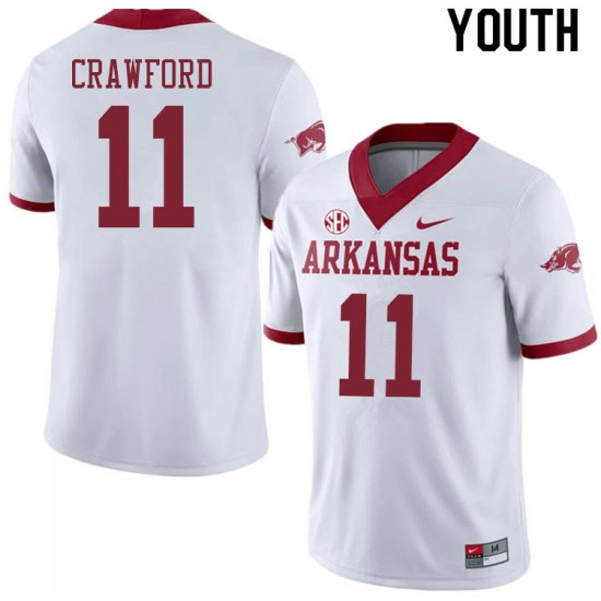 Youth GameDay Jaquayln Crawford #11 Arkansas Stitched College Football Jersey