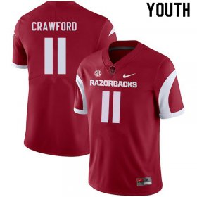 Youth GameDay Jaquayln Crawford #11 Arkansas Stitched College Football Jersey