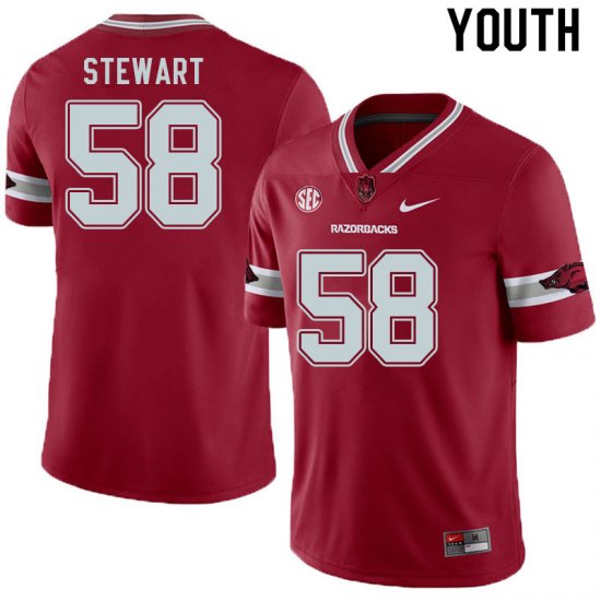 Youth GameDay Jashaud Stewart #58 Arkansas Stitched College Football Jersey