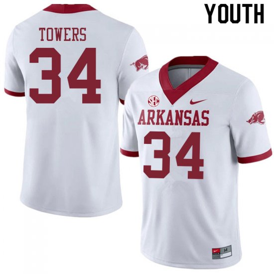 Youth GameDay J.T. Towers #34 Arkansas Stitched College Football Jersey