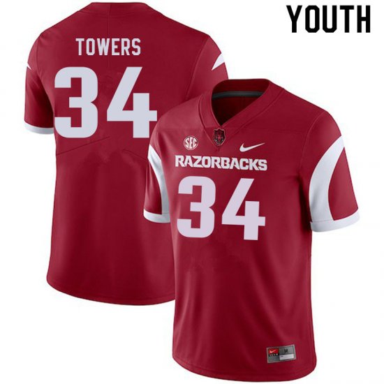 Youth GameDay J.T. Towers #34 Arkansas Stitched College Football Jersey