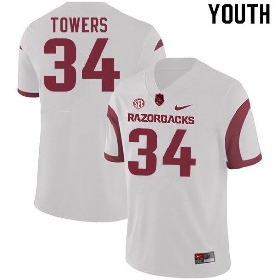 Youth GameDay J.T. Towers #34 Arkansas Stitched College Football Jersey