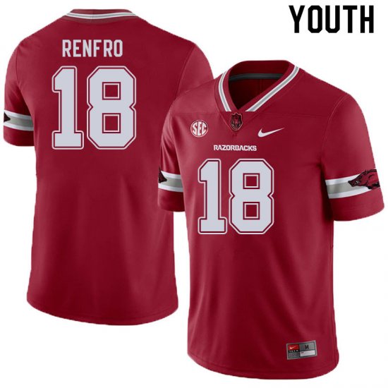 Youth GameDay Kade Renfro #18 Arkansas Stitched College Football Jersey