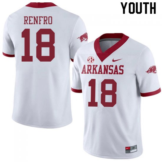 Youth GameDay Kade Renfro #18 Arkansas Stitched College Football Jersey