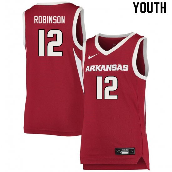 Youth GameDay Khalen Robinson #12 Arkansas Stitched College Basketball Jersey