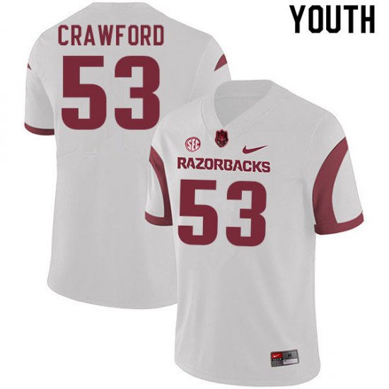 Youth GameDay Ty\'Kieast Crawford #53 Arkansas Stitched College Football Jersey