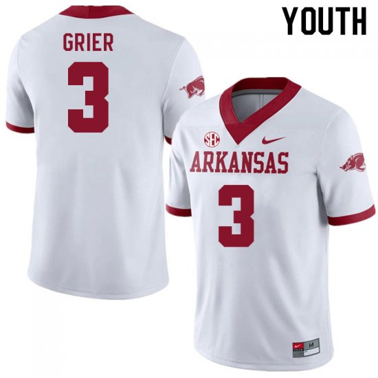 Youth GameDay Antonio Grier #3 Arkansas Stitched College Football Jersey