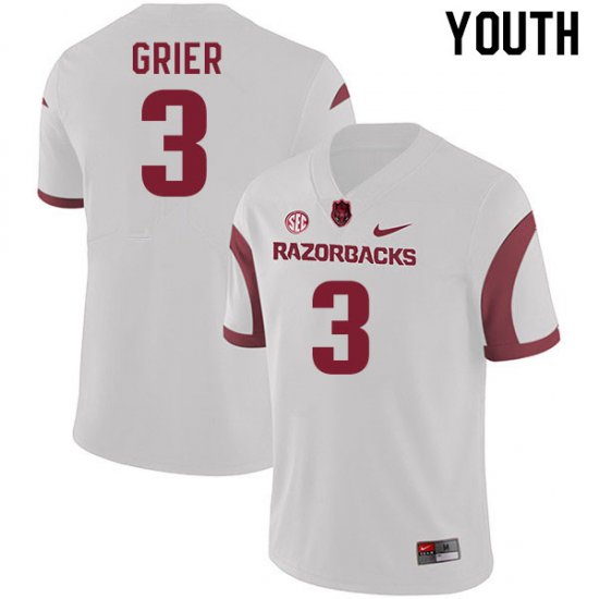 Youth GameDay Antonio Grier #3 Arkansas Stitched College Football Jersey