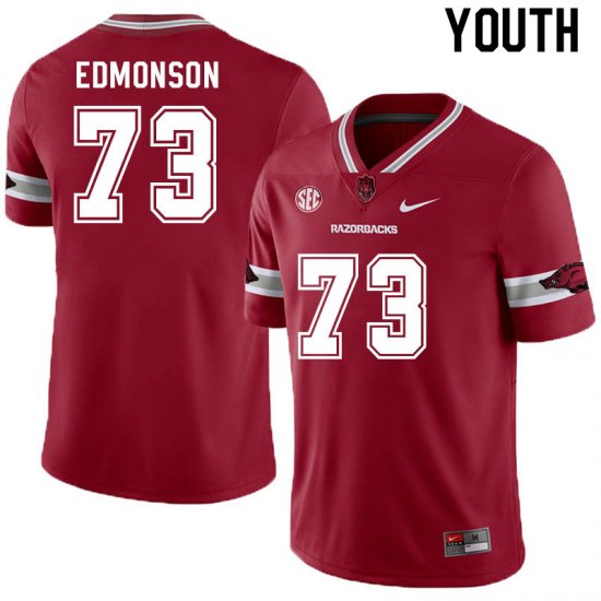 Youth GameDay Brooks Edmonson #73 Arkansas Stitched College Football Jersey