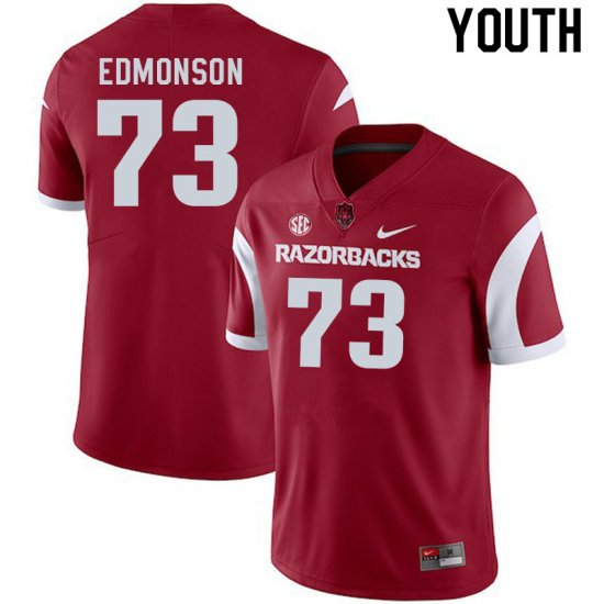 Youth GameDay Brooks Edmonson #73 Arkansas Stitched College Football Jersey